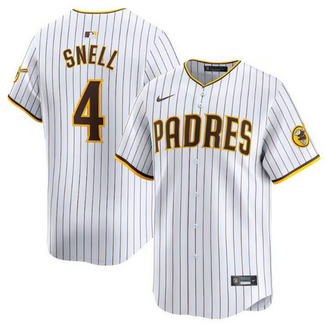 Men's San Diego Padres #4 Blake Snell White 2024 Home Limited Stitched Baseball Jersey