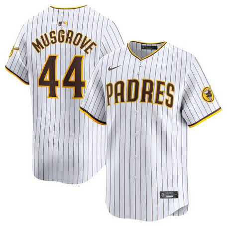 Men's San Diego Padres #44 Joe Musgrove White 2024 Home Limited Stitched Baseball Jersey