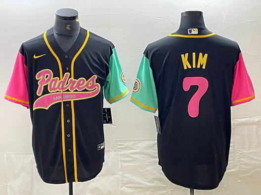 Men's San Diego Padres #7 Ha-Seong Kim Black City Connect Cool Base Stitched Baseball Jersey
