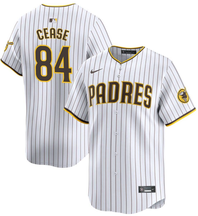Men's San Diego Padres #84 Dylan Cease White Home Limited Stitched Baseball Jersey