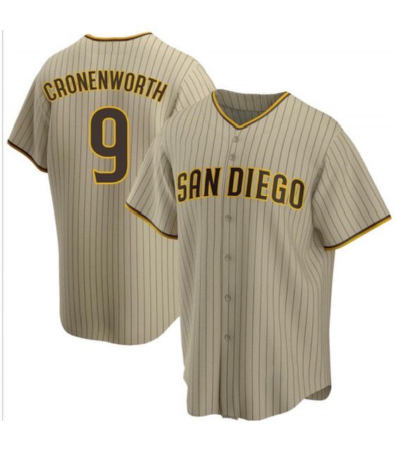 Men's San Diego Padres #9 Jake Cronenworth Brown Cool Base Stitched Jersey
