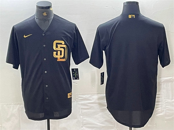 Men's San Diego Padres Blank Black Cool Base Stitched Baseball Jersey 4