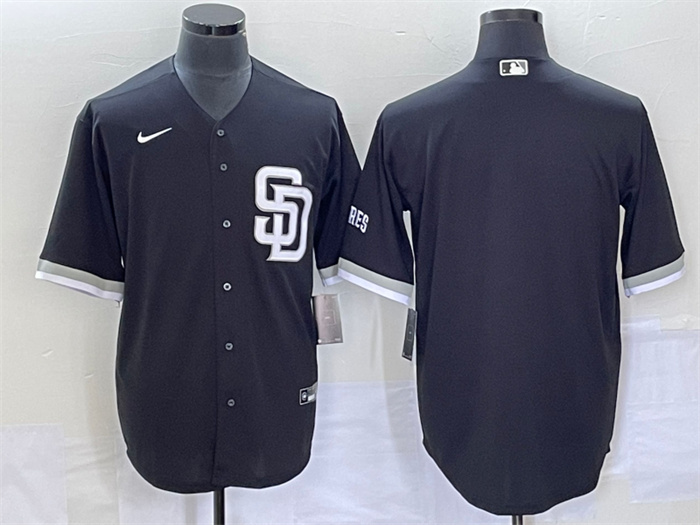 Men's San Diego Padres Blank Black Cool Base Stitched Baseball Jersey