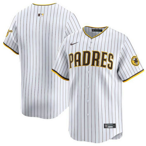 Men's San Diego Padres Blank White 2024 Home Limited Stitched Baseball Jersey