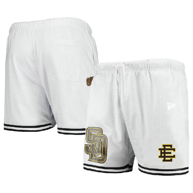 Men's San Diego Padres White Mesh Shorts 001