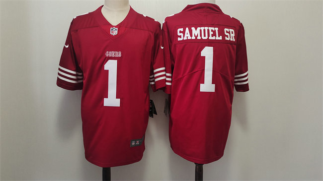Men's San Francisco 49ers #1 Deebo Samuel Red Vapor Untouchable Limited Stitched Football Jersey