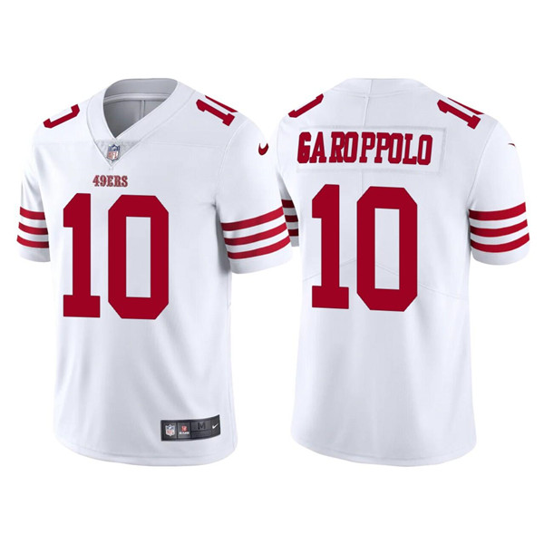Men's San Francisco 49ers #10 Jimmy Garoppolo 2022 New White Vapor Untouchable Stitched Football Jersey