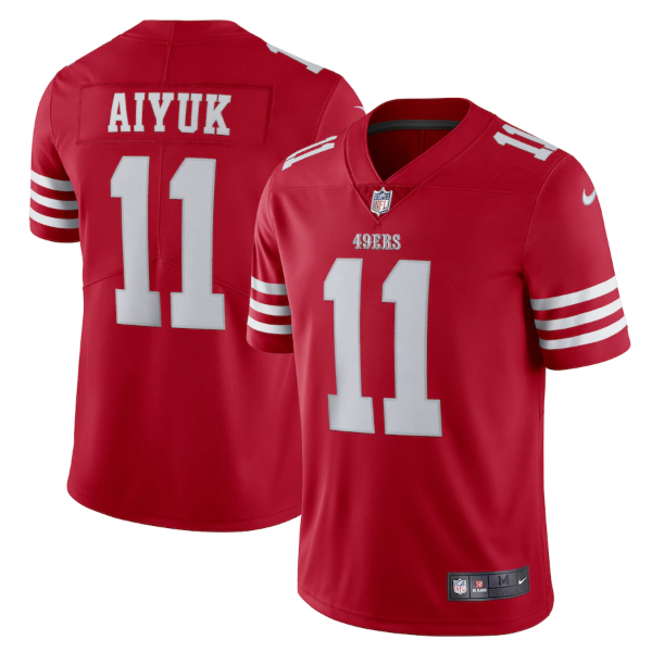 Men's San Francisco 49ers #11 Brandon Aiyuk 2022 New Scarlet Vapor Untouchable Stitched Football Jersey