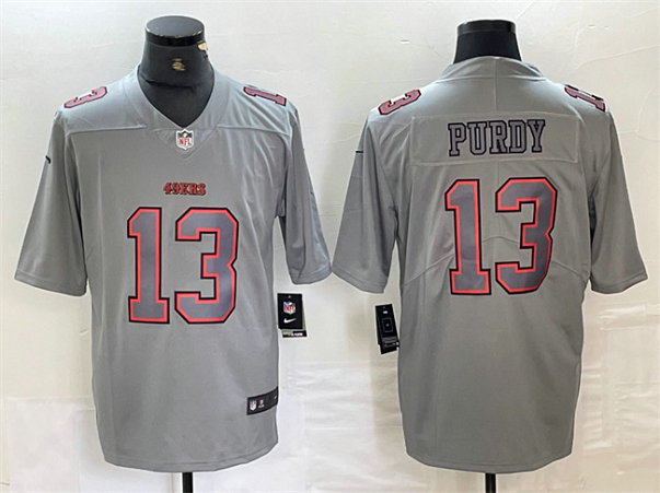 Men's San Francisco 49ers #13 Brock Purdy Grey Atmosphere Fashion Stitched Jersey