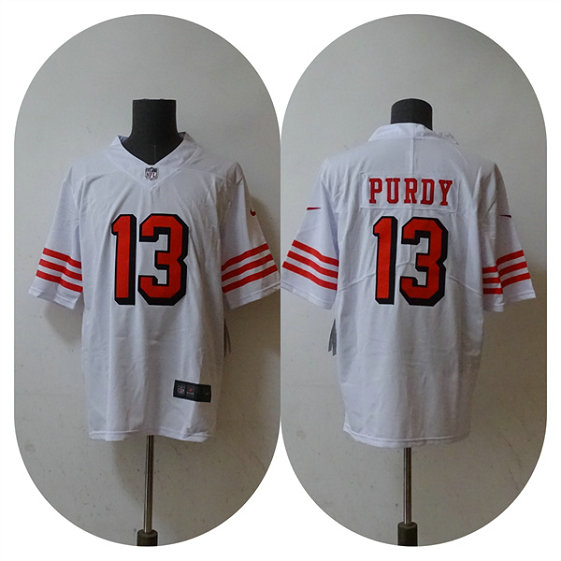 Men's San Francisco 49ers #13 Brock Purdy New White Vapor Untouchable Limited Stitched Football Jersey