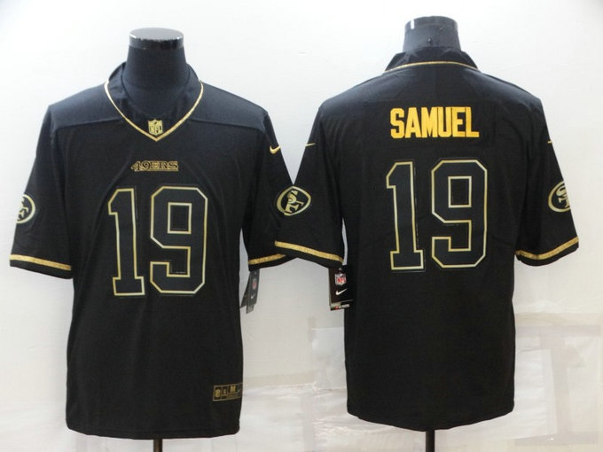 Men's San Francisco 49ers #19 Deebo Samuel Black Golden Edition Stitched NFL Nike Limited Jersey