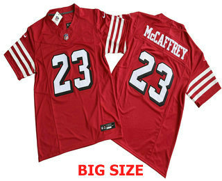 Men's San Francisco 49ers #23 Christian McCaffrey Limited Red Throwback FUSE Vapor Jersey
