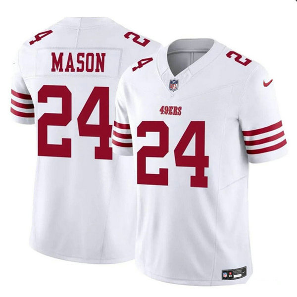 Men's San Francisco 49ers #24 Jordan Mason White 2023 F.U.S.E. Football Stitched Jersey