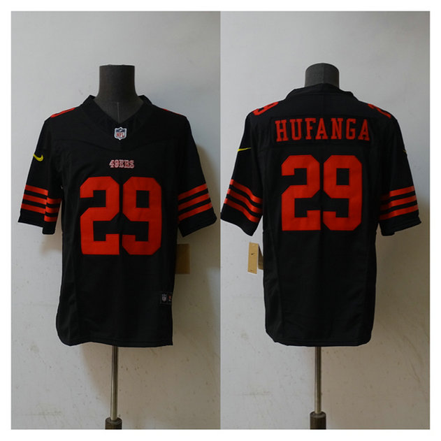 Men's San Francisco 49ers #29 Talanoa Hufanga 2023 F.U.S.E. Black Vapor Untouchable Limited Stitched Football Jersey