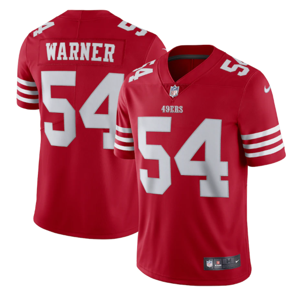 Men's San Francisco 49ers #54 Fred Warner 2022 New Scarlet Vapor Untouchable Stitched Football Jersey