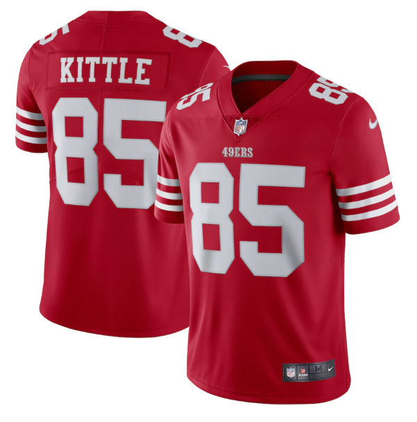Men's San Francisco 49ers #85 George Kittle 2022 New Scarlet Vapor Untouchable Stitched Football Jersey