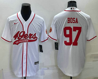 Men's San Francisco 49ers #85 George Kittle White Stitched Cool Base Nike Baseball Jersey