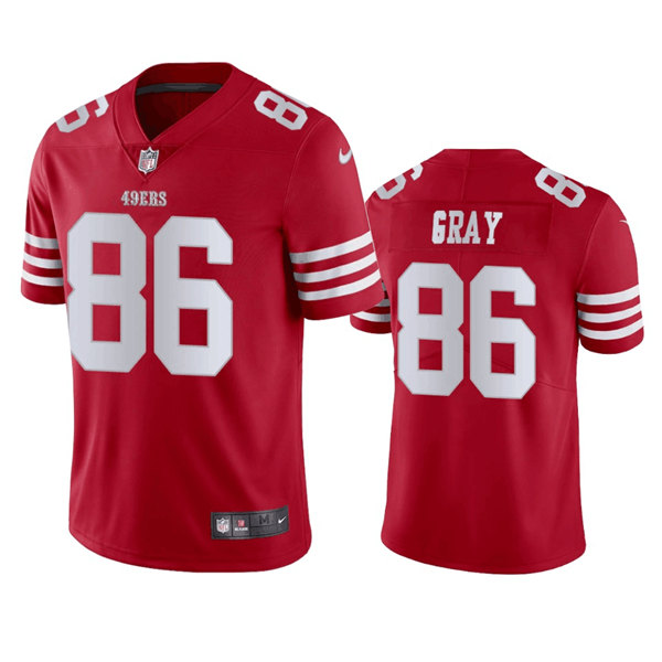 Men's San Francisco 49ers #86 Danny Gray 2022 New Scarlet Vapor Untouchable Stitched Football Jersey