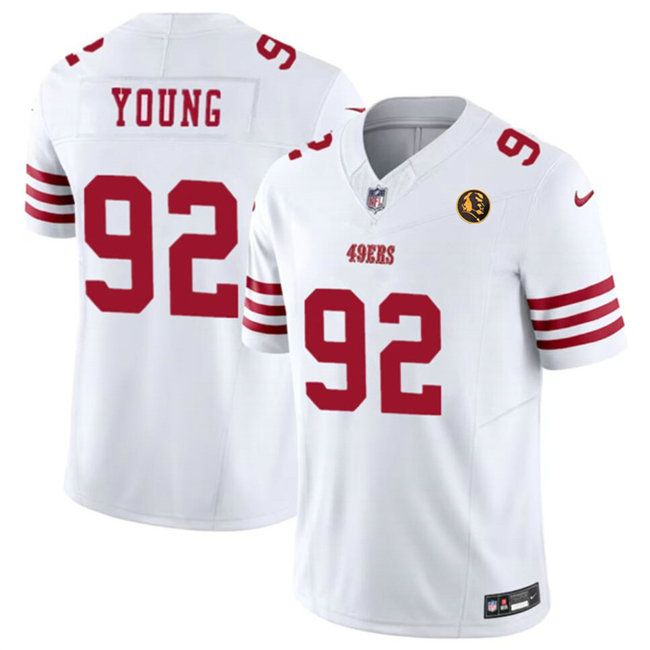 Men's San Francisco 49ers #92 Chase Young White 2023 F.U.S.E. With John Madden Patch Vapor Limited Stitched Football Jersey
