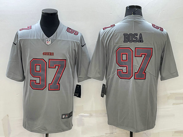 Men's San Francisco 49ers #97 Nick Bosa Grey Atmosphere Fashion Stitched Jersey