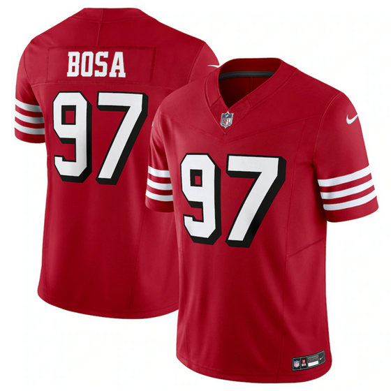 Men's San Francisco 49ers #97 Nick Bosa New Red 2023 F.U.S.E. Vapor Untouchable Limited Stitched Football Jersey