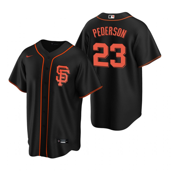 Men's San Francisco Giants #23 Joc Pederson Black Cool Base Stitched Jersey