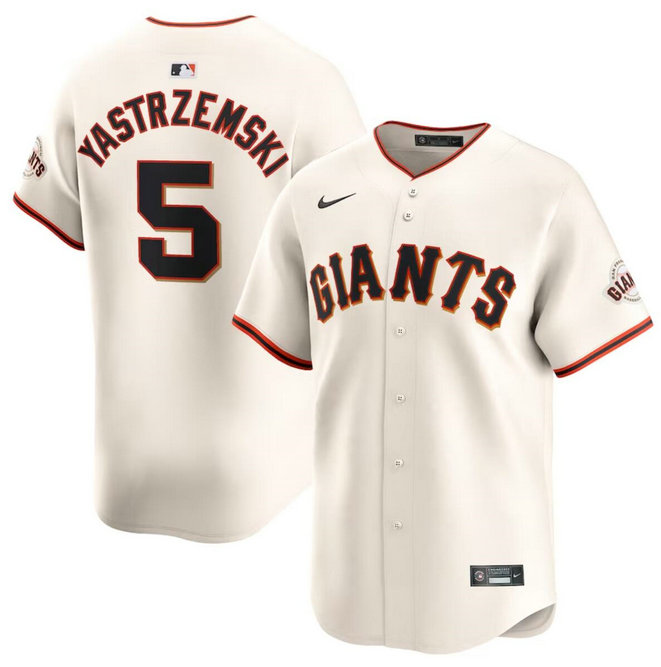 Men's San Francisco Giants #5 Mike Yastrzemski Cream Home Limited Stitched Baseball Jersey