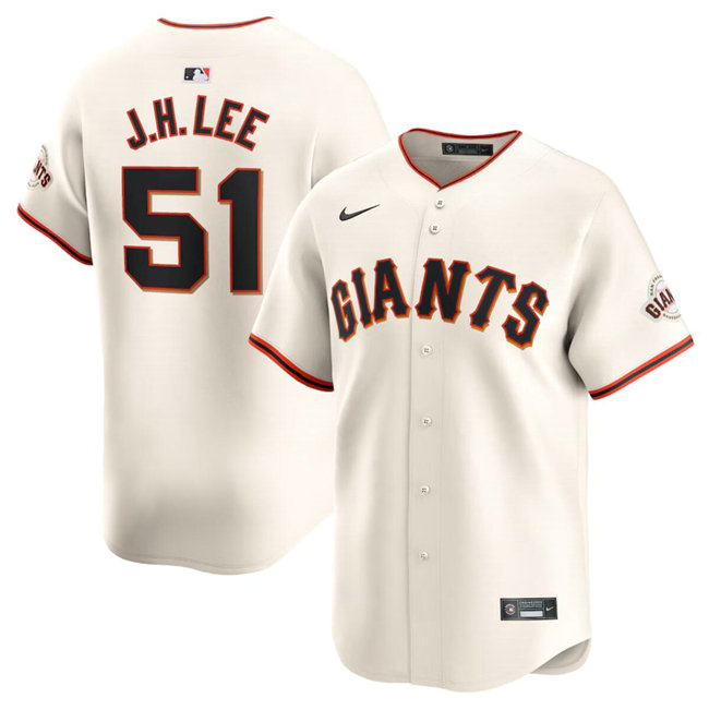 Men's San Francisco Giants #51 Jung Hoo Lee Cream 2024 Home Limited Stitched Baseball Jersey