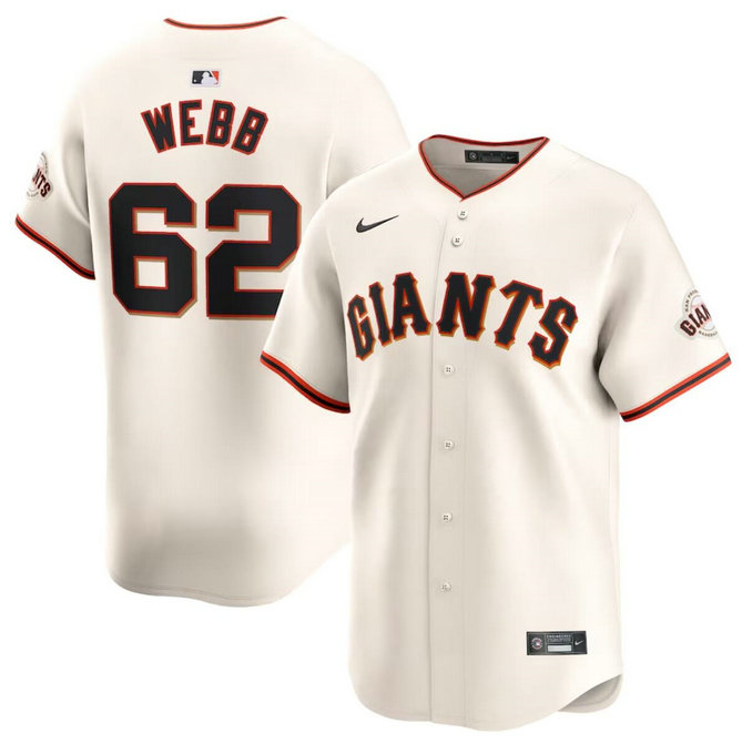 Men's San Francisco Giants #62 Logan Webb Cream Home Limited Stitched Baseball Jersey