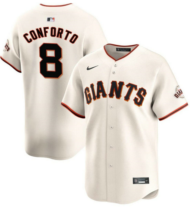 Men's San Francisco Giants #8 Michael Conforto Cream Home Limited Stitched Baseball Jersey