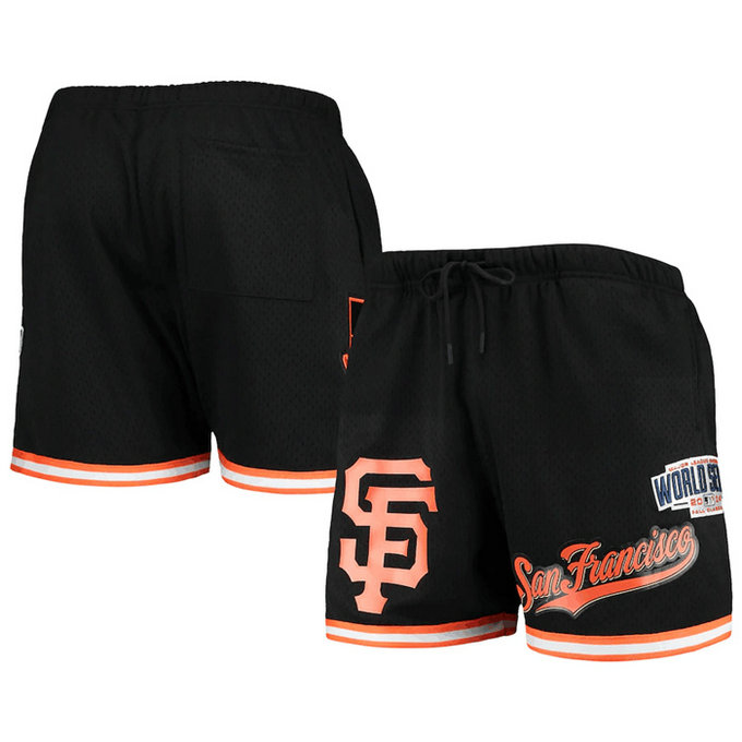 Men's San Francisco Giants Black Team Logo Mesh Shorts