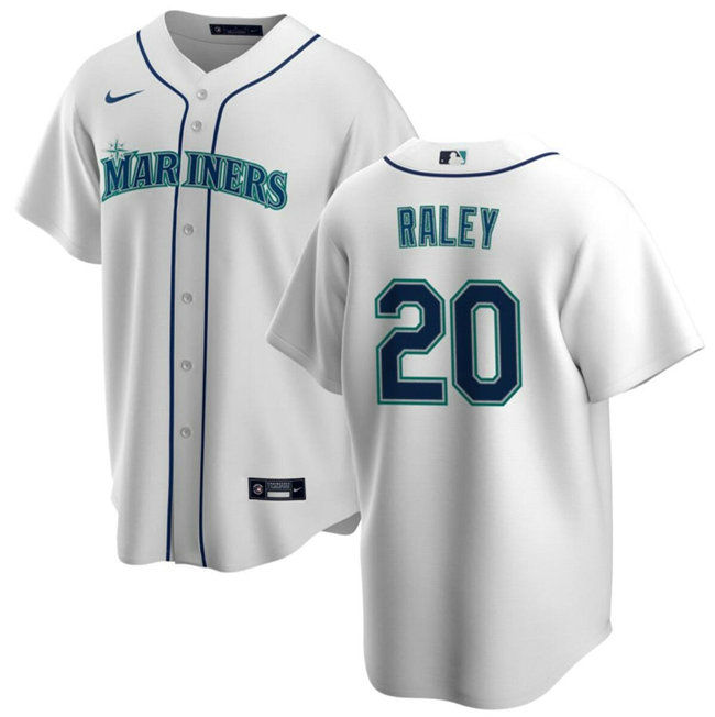 Men's Seattle Mariners #20 Luke Raley White Cool Base Stitched Jersey
