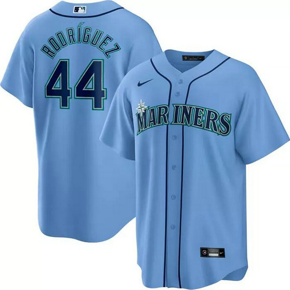 Men's Seattle Mariners #44 Julio Rodríguez Blue Cool Base Stitched Baseball Jersey