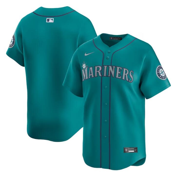 Men's Seattle Mariners Blank Aqua Alternate Limited Stitched Jersey