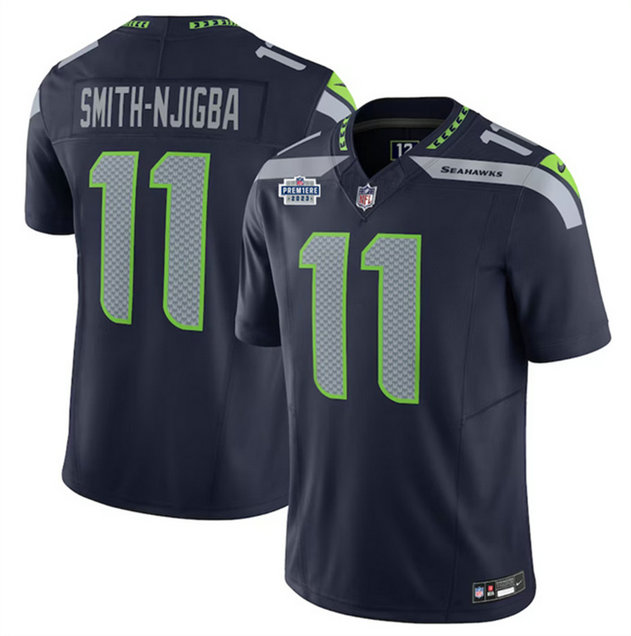 Men's Seattle Seahawks #11 Jaxon Smith-Njigba Navy 2023 F.U.S.E. Vapor Limited Stitched Football Jersey