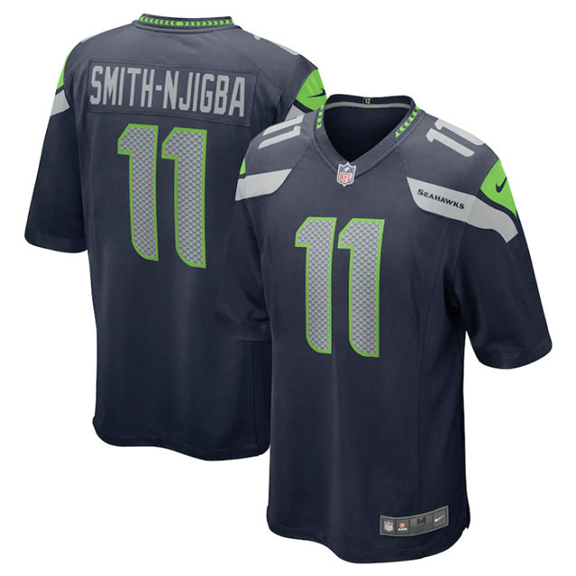 Men's Seattle Seahawks #11 Jaxon Smith-Njigba Navy Stitched Game Jersey