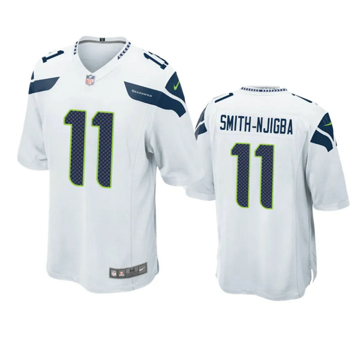 Men's Seattle Seahawks #11 Jaxon Smith-Njigba White Stitched Game Jersey