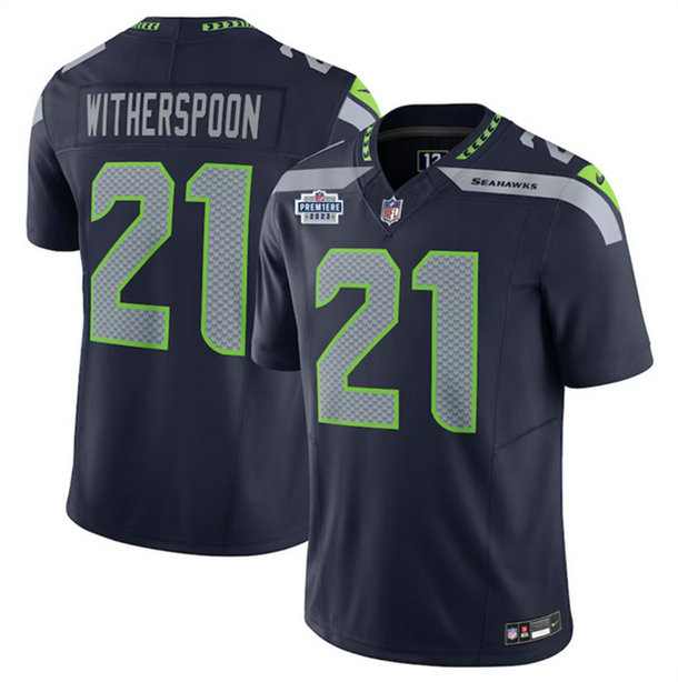 Men's Seattle Seahawks #21 Devon Witherspoon Navy 2023 F.U.S.E. Vapor Limited Stitched Football Jersey