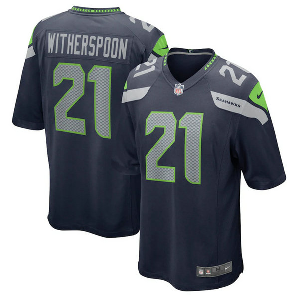 Men's Seattle Seahawks #21 Devon Witherspoon Navy Stitched Game Jersey