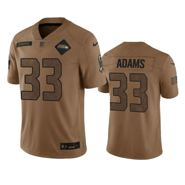 Men's Seattle Seahawks #33 Jamal Adams 2023 Brown Salute To Service Limited Stitched Football Jersey