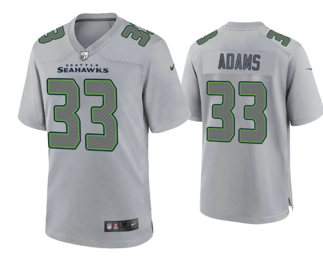 Men's Seattle Seahawks #33 Jamal Adams Grey Atmosphere Fashion Stitched Game Jersey