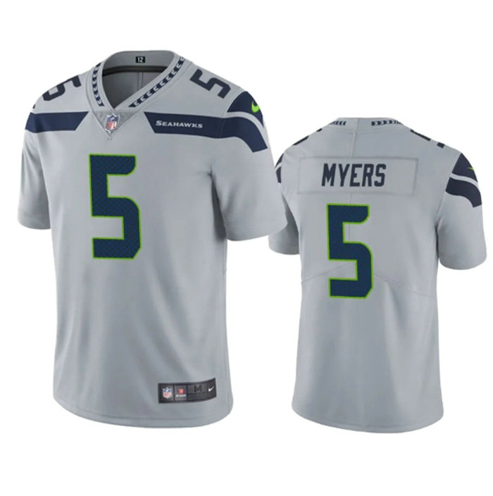 Men's Seattle Seahawks #5 Jason Myers Grey Vapor Untouchable Limited Stitched Jersey