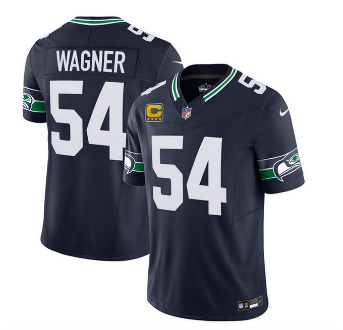 Men's Seattle Seahawks #54 Bobby Wagner 2023 F.U.S.E. With 4-Star C Patch Navy Limited Stitched Football Jersey