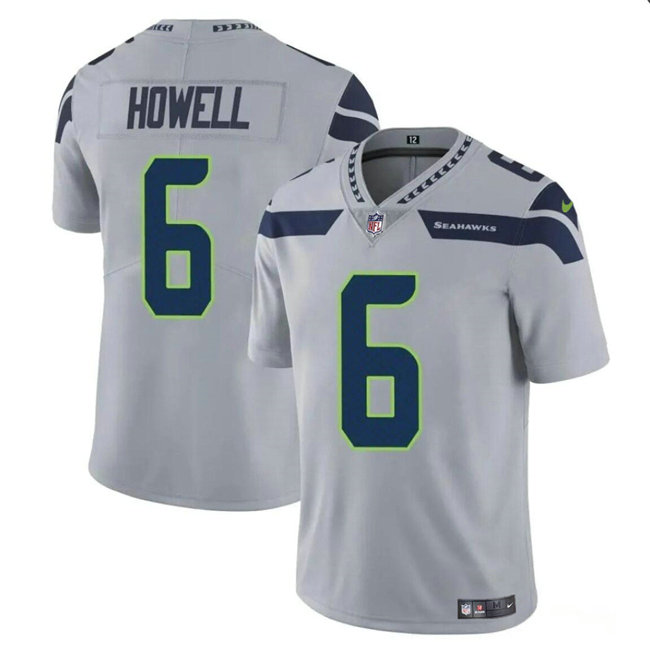 Men's Seattle Seahawks #6 Sam Howell Grey Vapor Limited Stitched Football Jersey