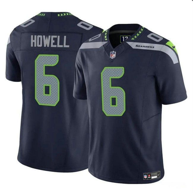 Men's Seattle Seahawks #6 Sam Howell Navy 2023 F.U.S.E. Vapor Limited Stitched Football Jersey