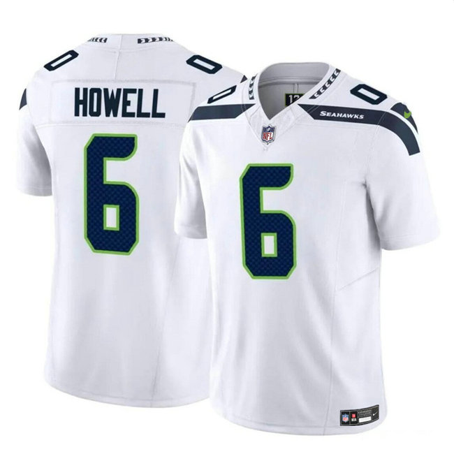 Men's Seattle Seahawks #6 Sam Howell White 2023 F.U.S.E. Vapor Limited Stitched Football Jersey