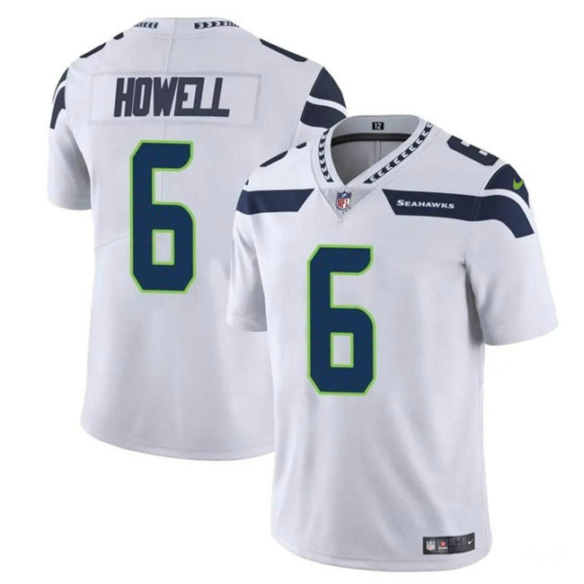 Men's Seattle Seahawks #6 Sam Howell White Vapor Limited Stitched Football Jersey