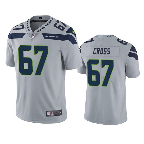 Men's Seattle Seahawks #67 Charles Cross Grey Vapor Untouchable Limited Stitched Jersey