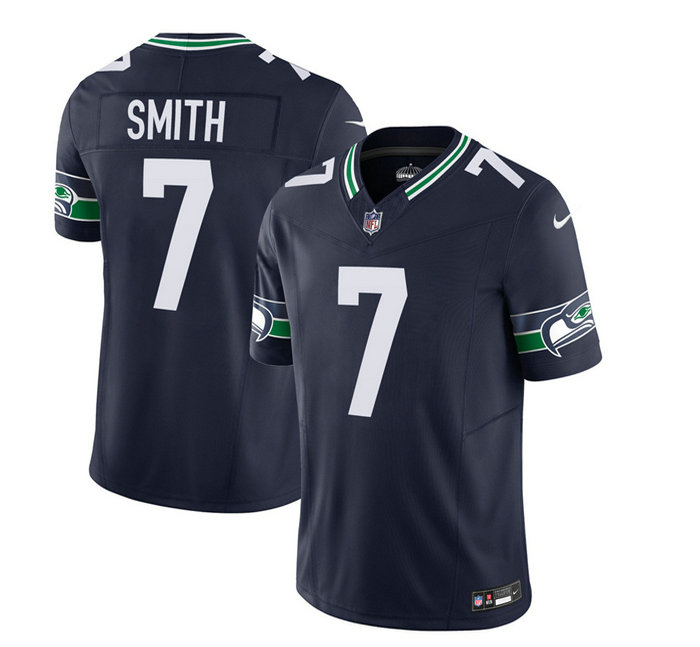 Men's Seattle Seahawks #7 Geno Smith 2023 F.U.S.E. Navy Limited Stitched Football Jersey