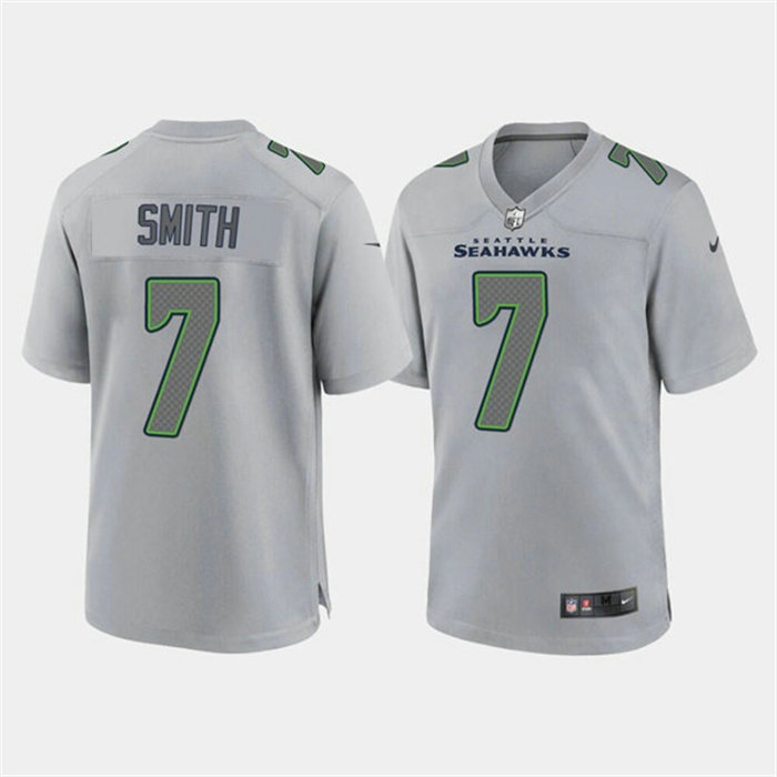 Men's Seattle Seahawks #7 Geno Smith Grey Atmosphere Fashion Stitched Game Jersey